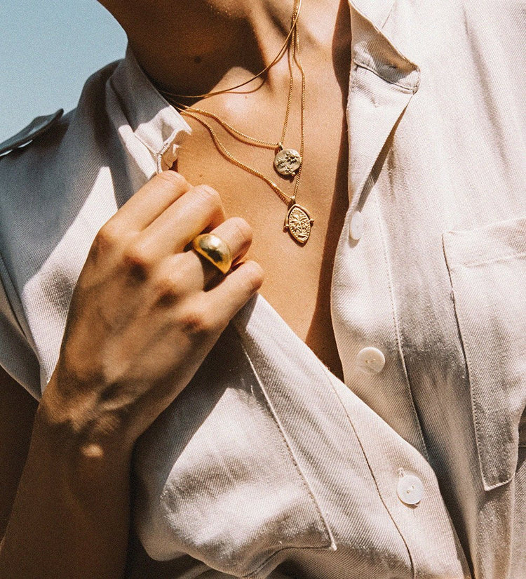 DESERT SUN COIN NECKLACE (18K GOLD VERMEIL) - IMAGE 2