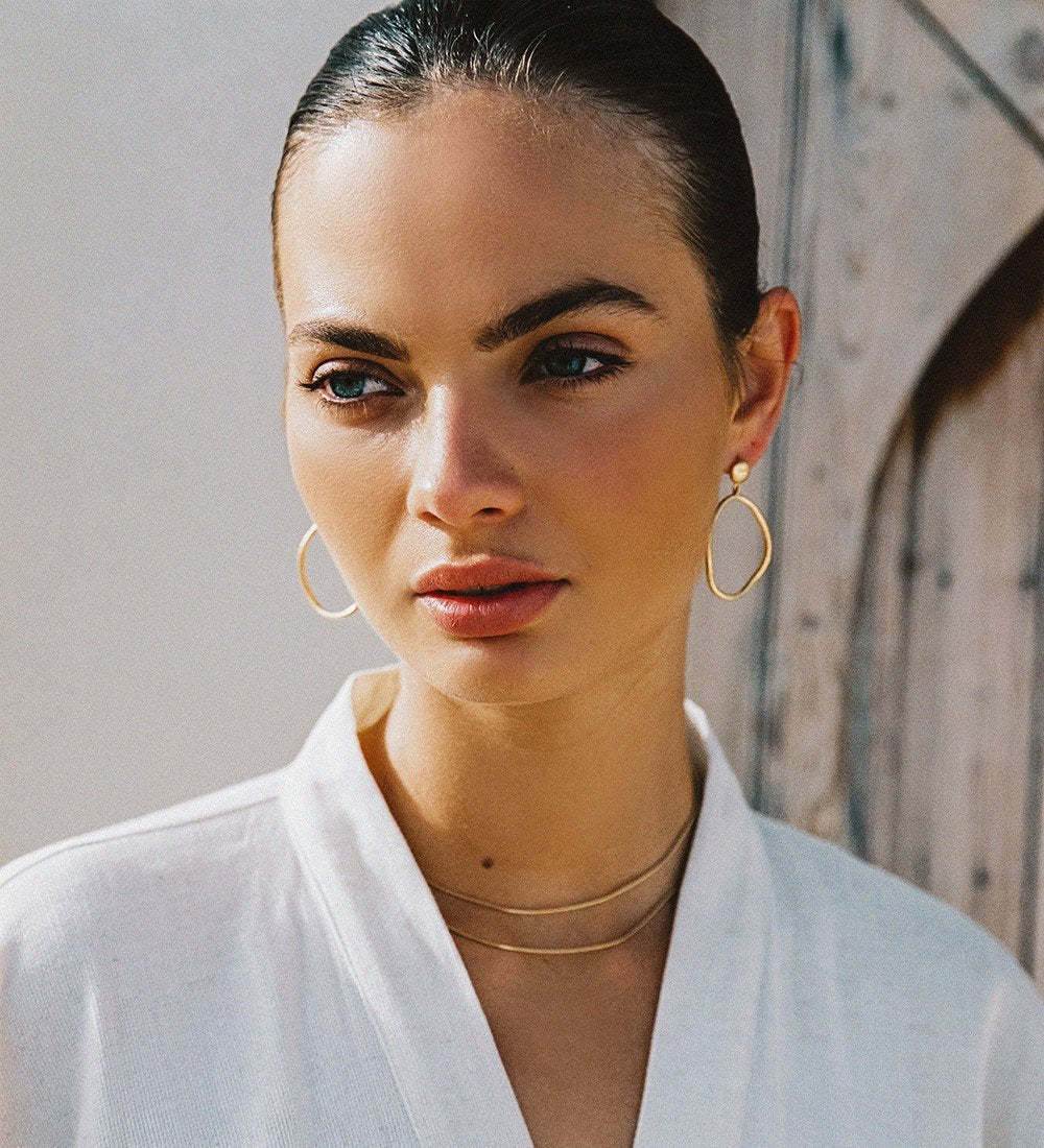 GOLDEN LIGHT EARRINGS (18K GOLD PLATED) - IMAGE 5