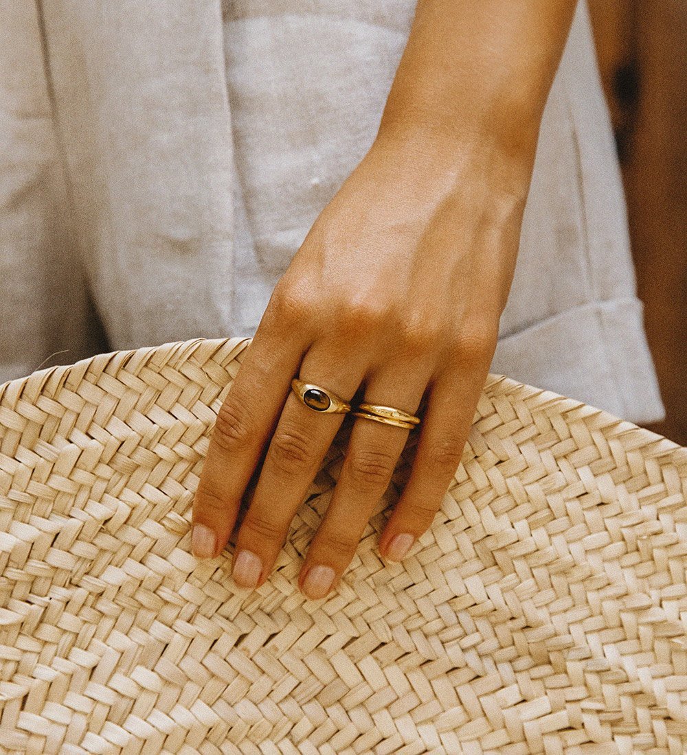 TIGERS EYE RING (18K GOLD VERMEIL) - IMAGE 2