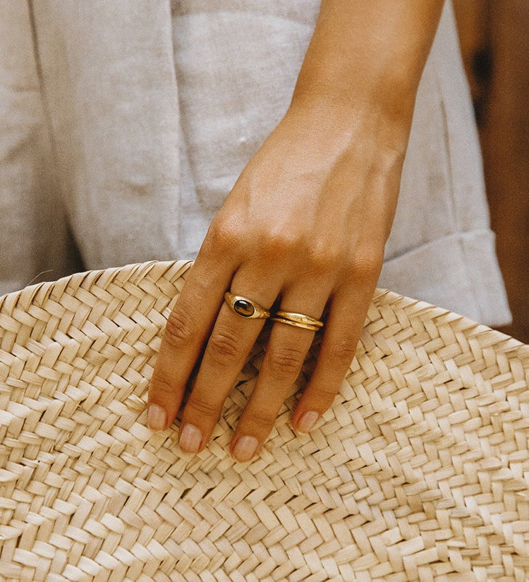 TIGERS EYE RING (18K GOLD VERMEIL) - IMAGE 2