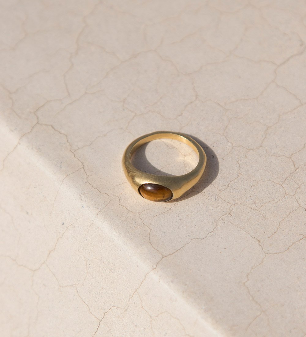 TIGERS EYE RING (18K GOLD VERMEIL) - IMAGE 3