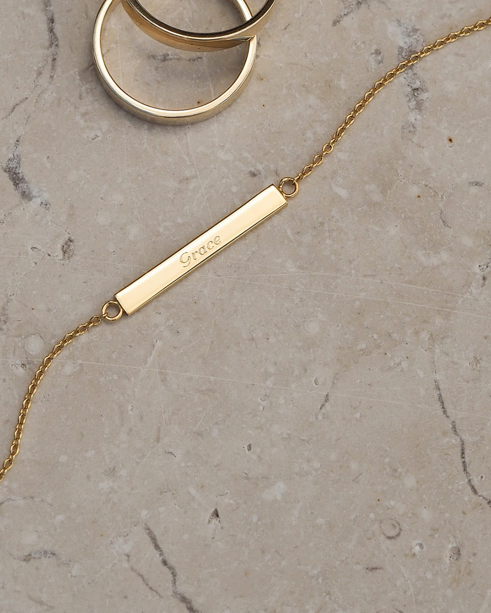 SENTIMENT BAR BRACELET (9K GOLD) - IMAGE 4