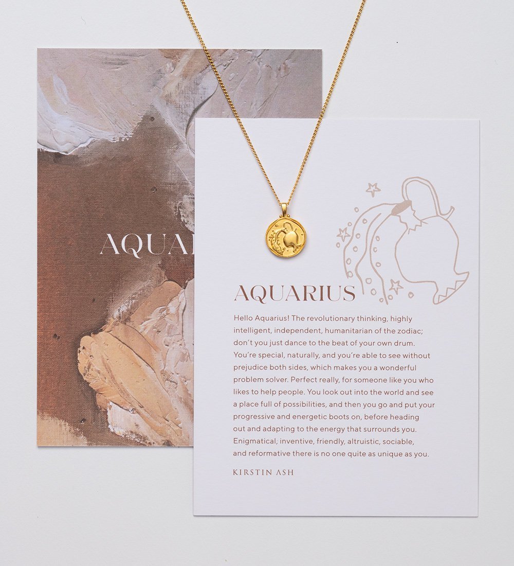 AQUARIUS ZODIAC (18K GOLD VERMEIL) - IMAGE 7
