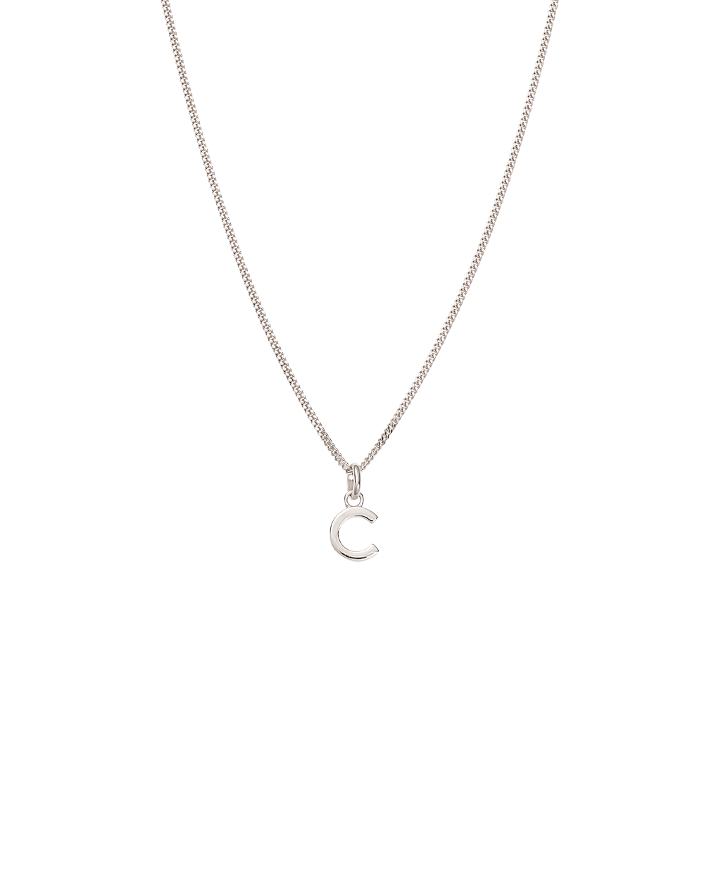 OUTLINE INITIAL NECKLACE A-Z (STERLING SILVER)