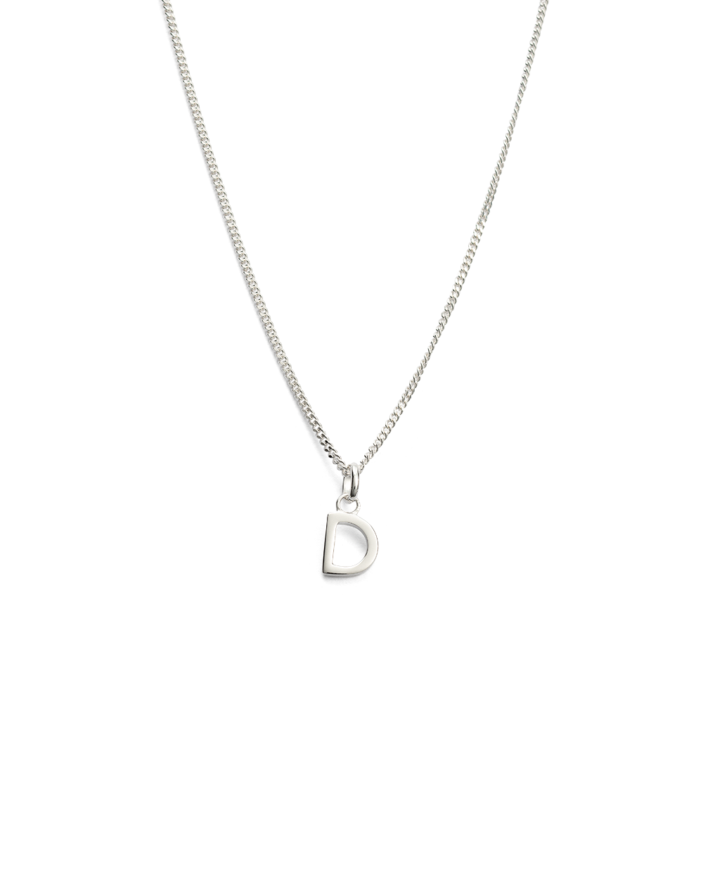 OUTLINE INITIAL NECKLACE A-Z (STERLING SILVER)