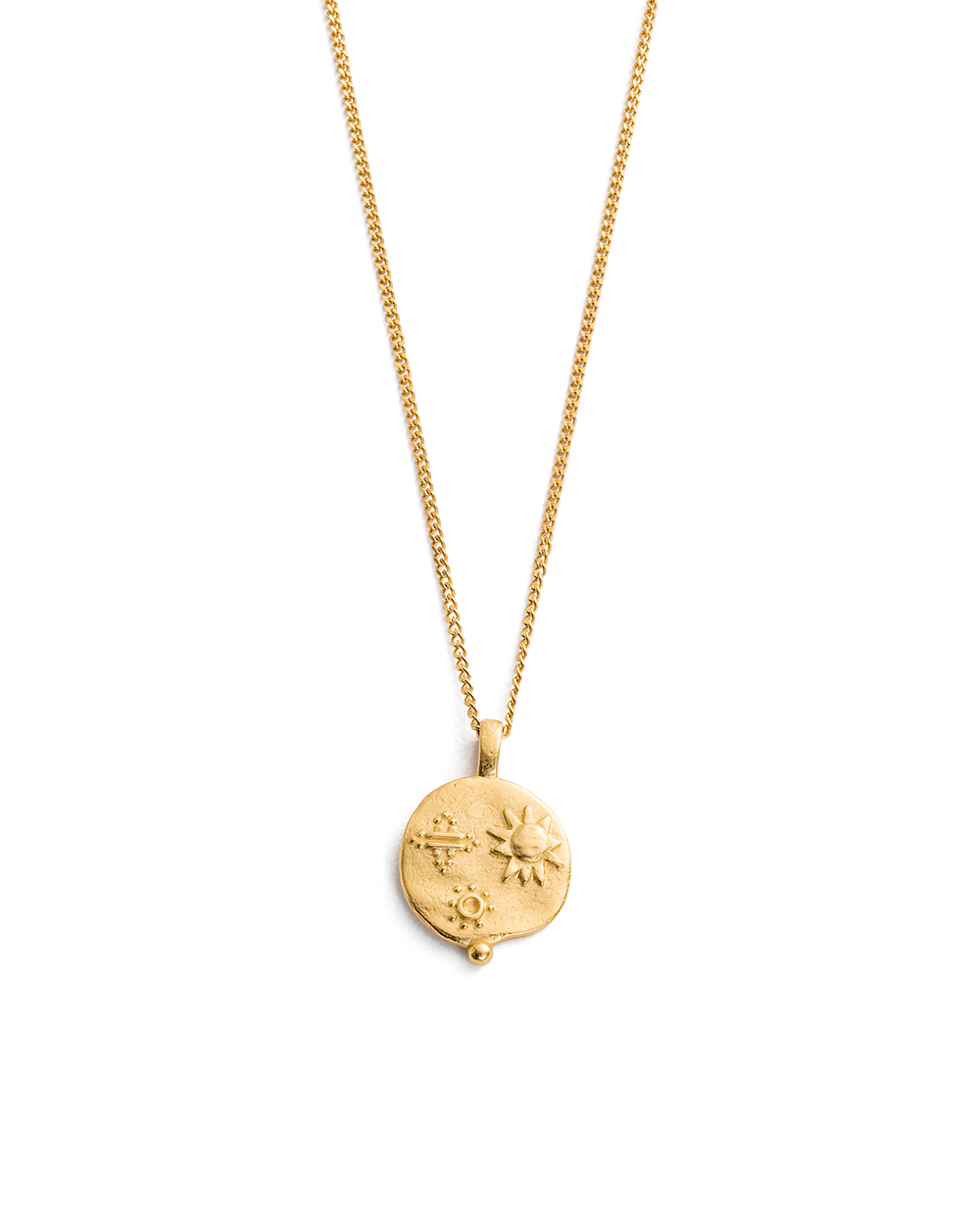 DESERT SUN COIN NECKLACE (18K GOLD VERMEIL) - IMAGE 1