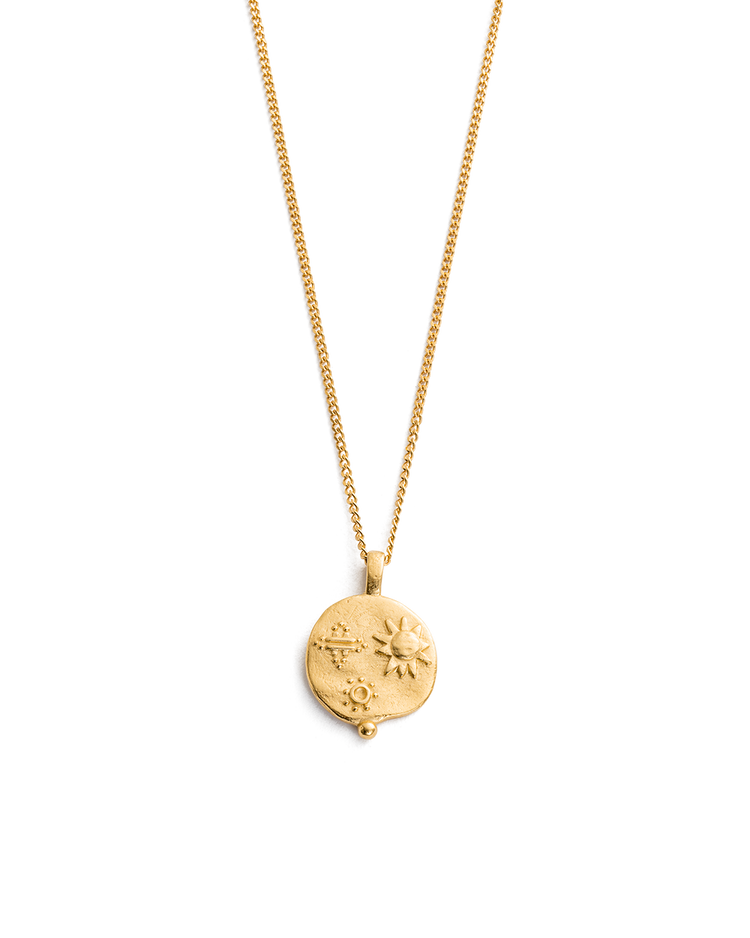 DESERT SUN COIN NECKLACE (18K GOLD VERMEIL) - IMAGE 1