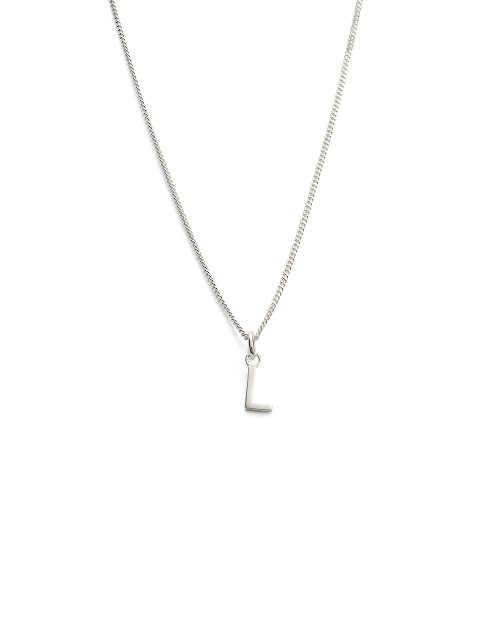OUTLINE INITIAL NECKLACE A-Z (STERLING SILVER)