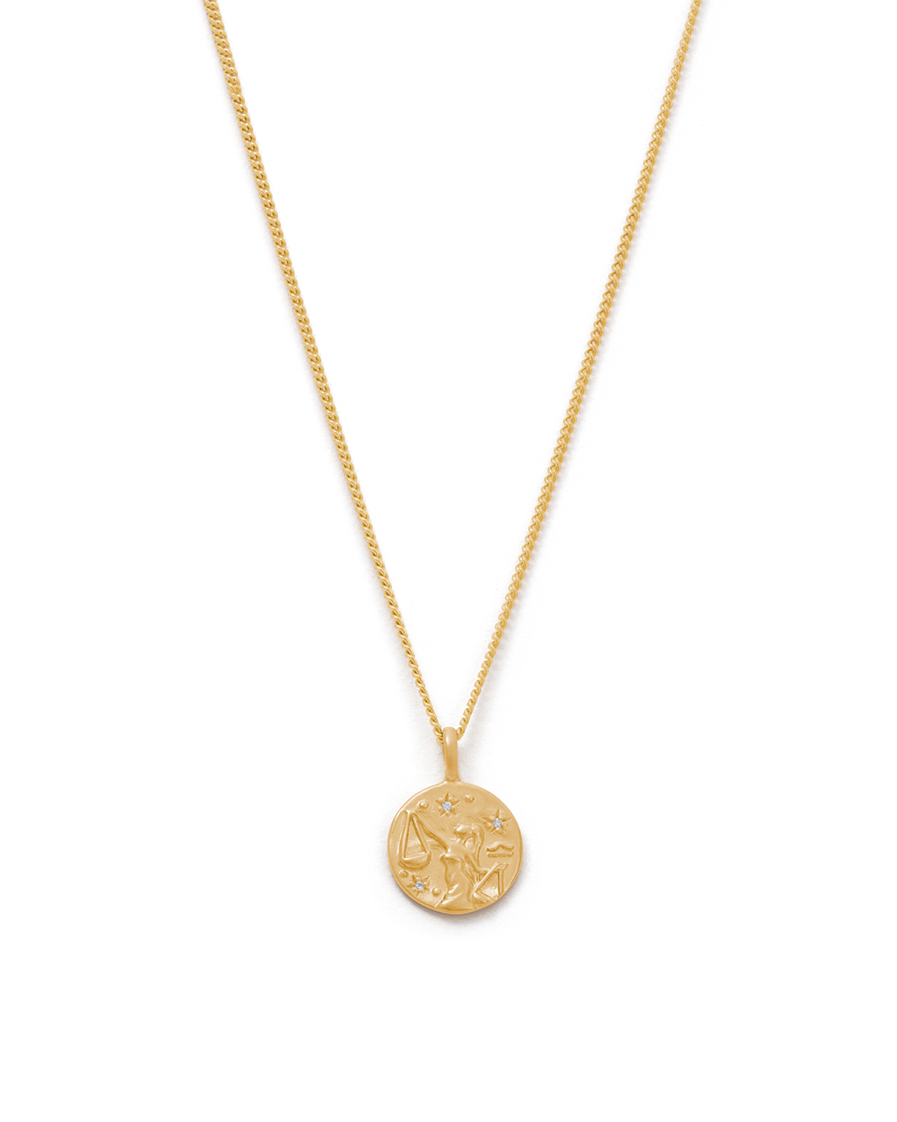 LIBRA PETITE ZODIAC NECKLACE (18K GOLD VERMEIL)