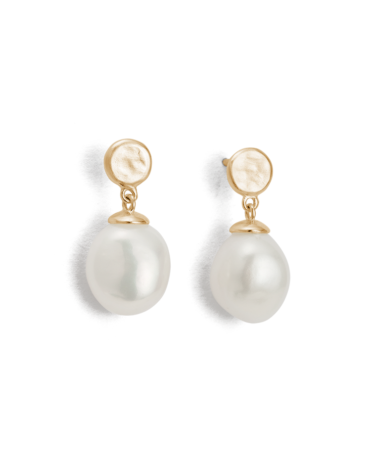 MOON TIDE PEARL EARRINGS (9K GOLD) - IMAGE 1