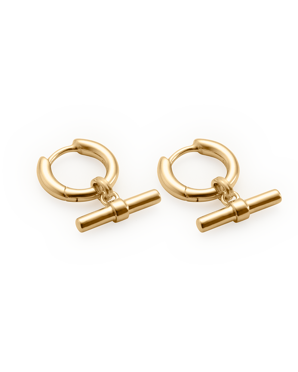 RHYTHM T-BAR HOOPS (18K GOLD PLATED)