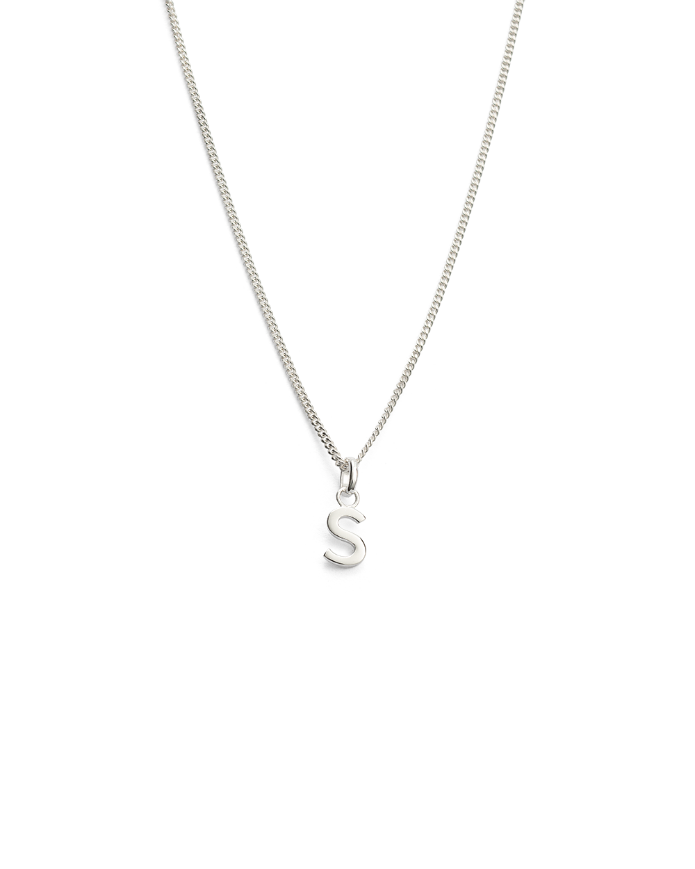 OUTLINE INITIAL NECKLACE A-Z (STERLING SILVER)