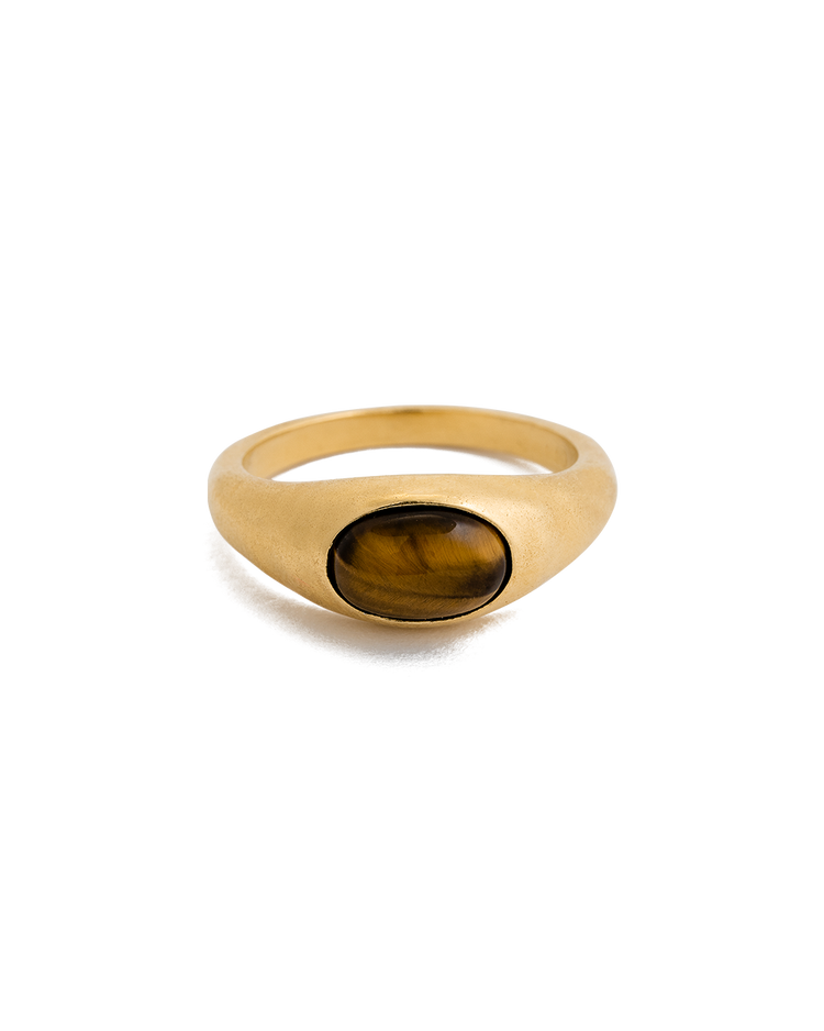 TIGERS EYE RING (18K GOLD VERMEIL) - IMAGE 1