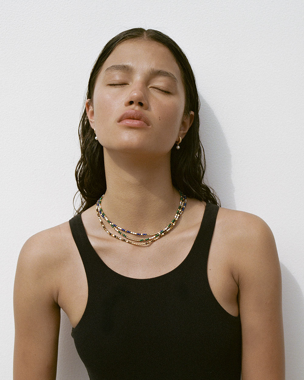 TIGERS EYE BEADED NECKLACE (18K GOLD PLATED) IMAGE 6