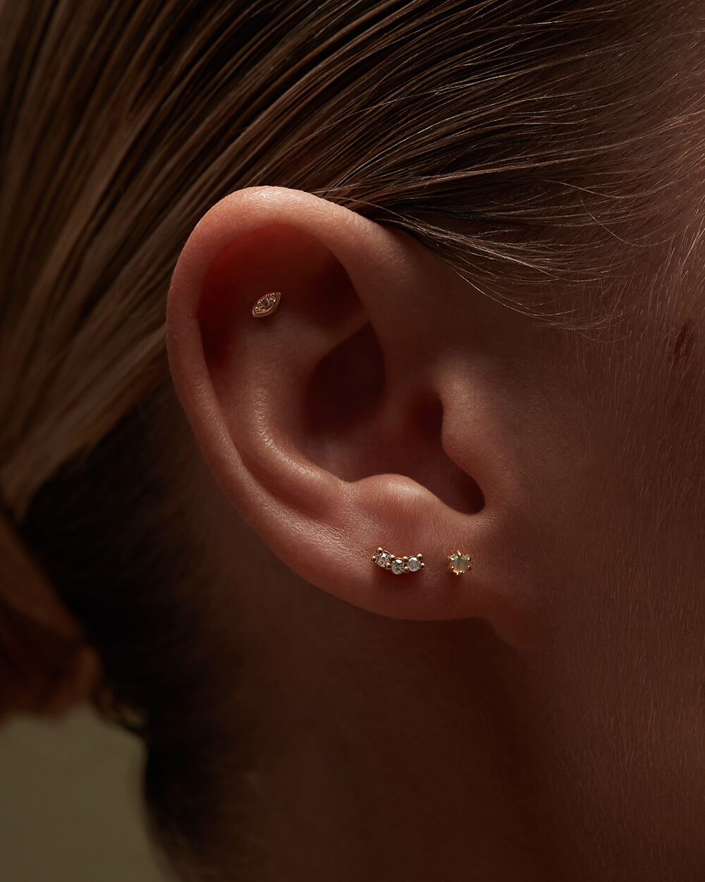 PETITE OPAL STUDS (9K GOLD) IMAGE 5