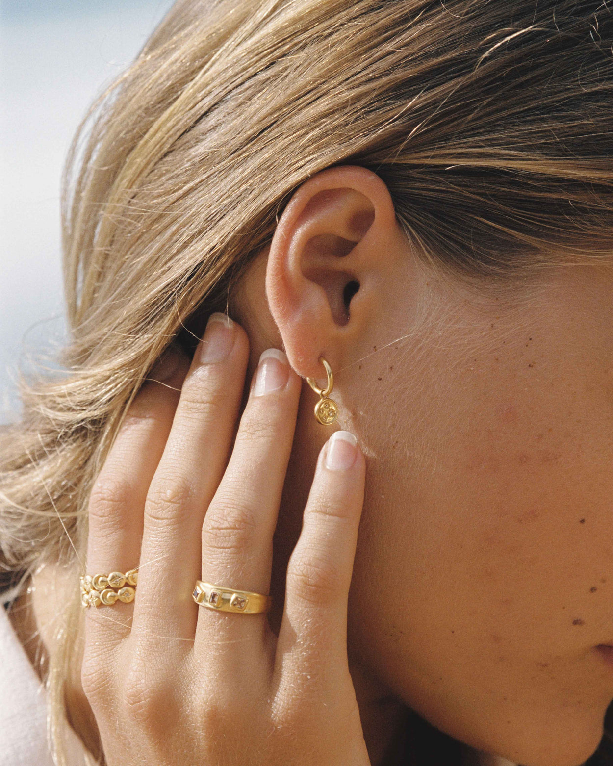 LILAC SKIES HOOPS (18K GOLD PLATED) IMAGE 2