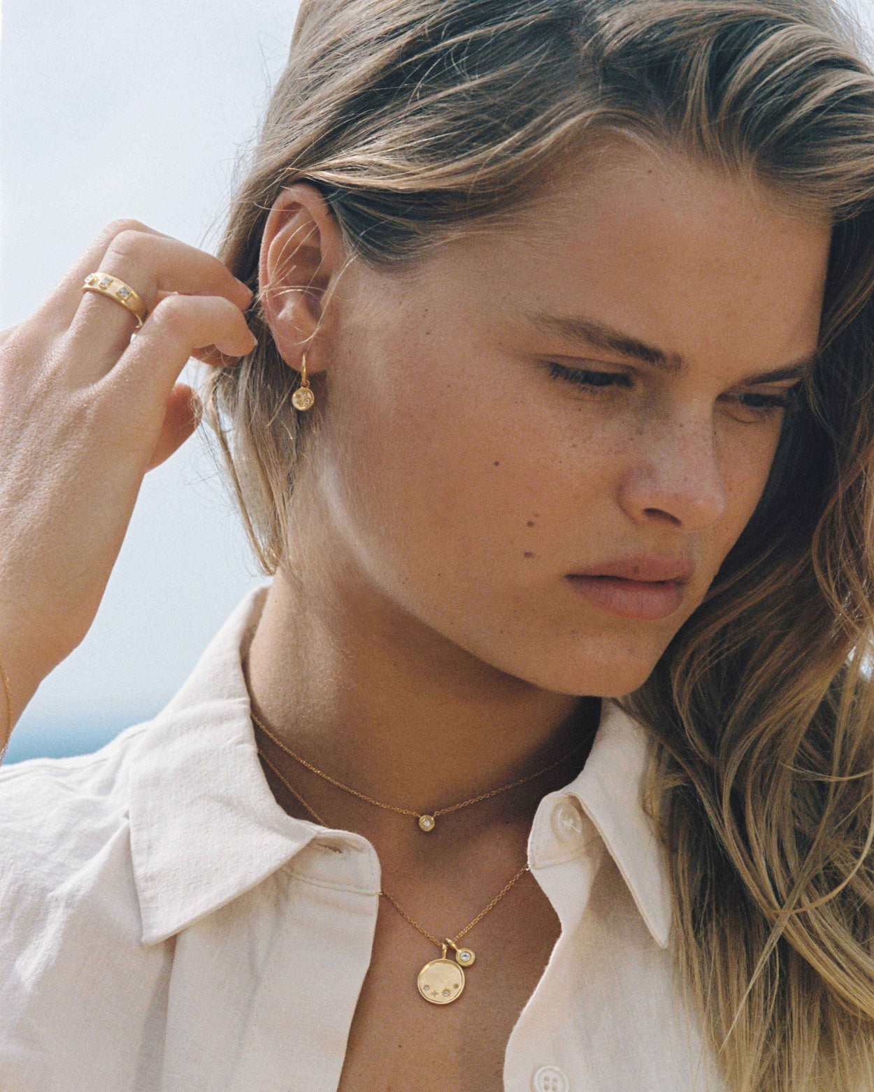 LILAC SKIES HOOPS (18K GOLD PLATED) IMAGE 6