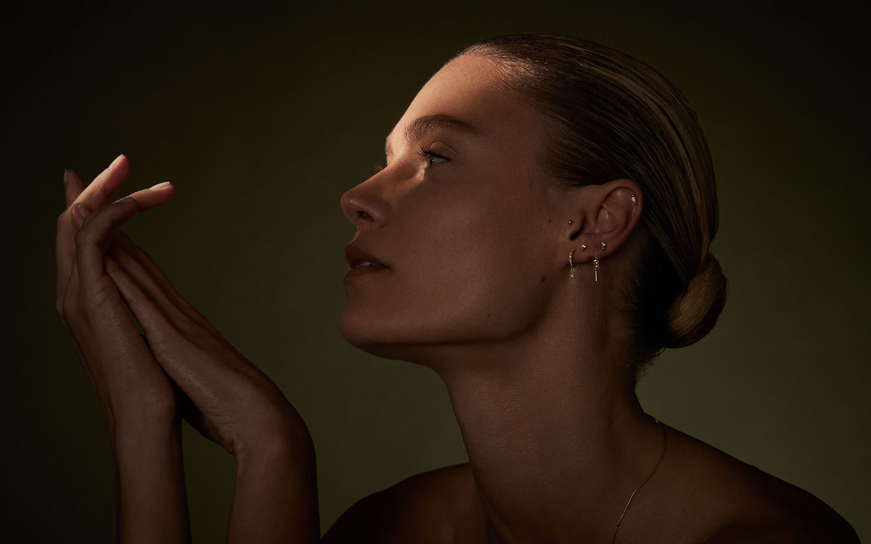 THREE DOT STUDS (GOLD) IMAGE 5