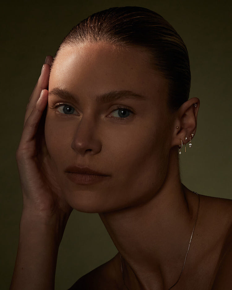 ETERNITY DROP HOOPS (GOLD) IMAGE 2