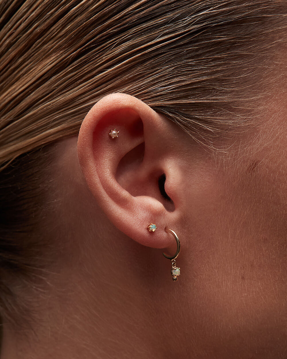 PETITE OPAL STUDS (9K GOLD) IMAGE 2