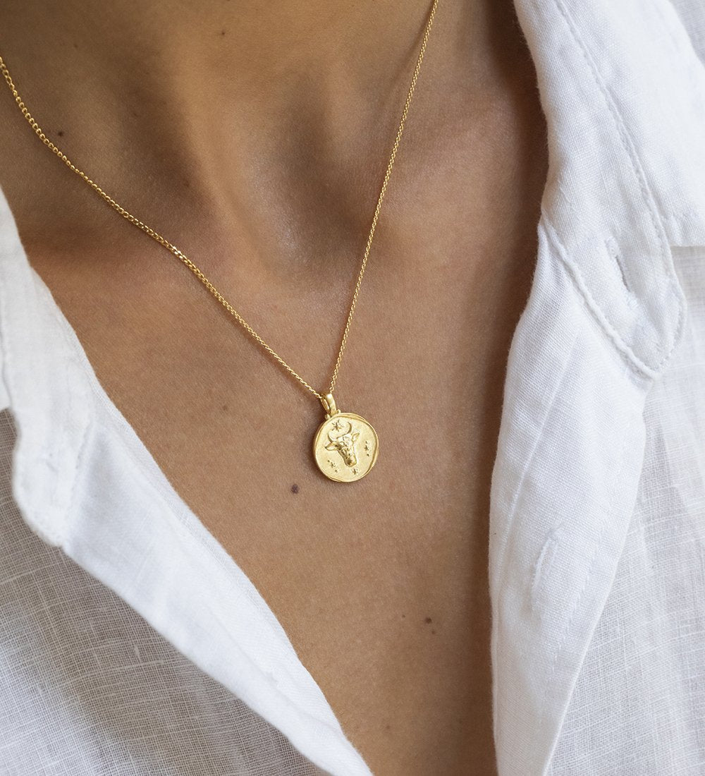 TAURUS ZODIAC NECKLACE (18K GOLD VERMEIL) IMAGE 2
