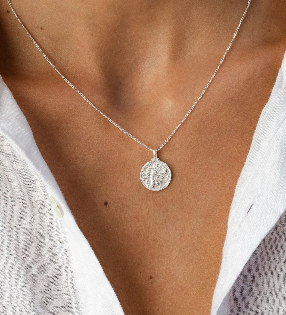SCORPIO ZODIAC NECKLACE (STERLING SILVER) IMAGE 2