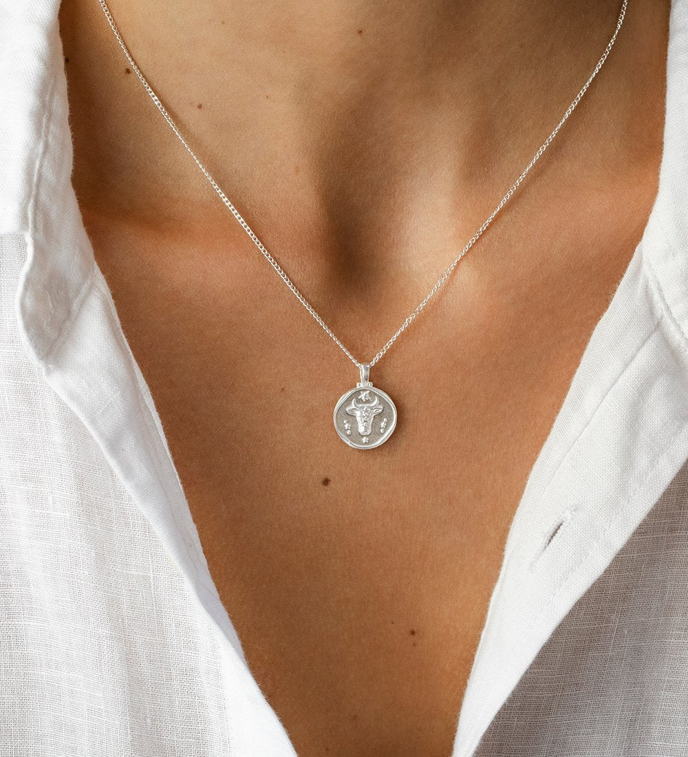 TAURUS ZODIAC NECKLACE (STERLING SILVER) IMAGE 2