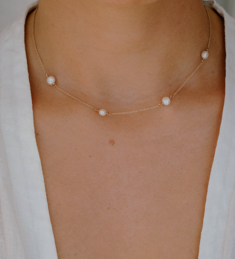 MOON TIDE PEARL NECKLACE (9K GOLD) IMAGE 2