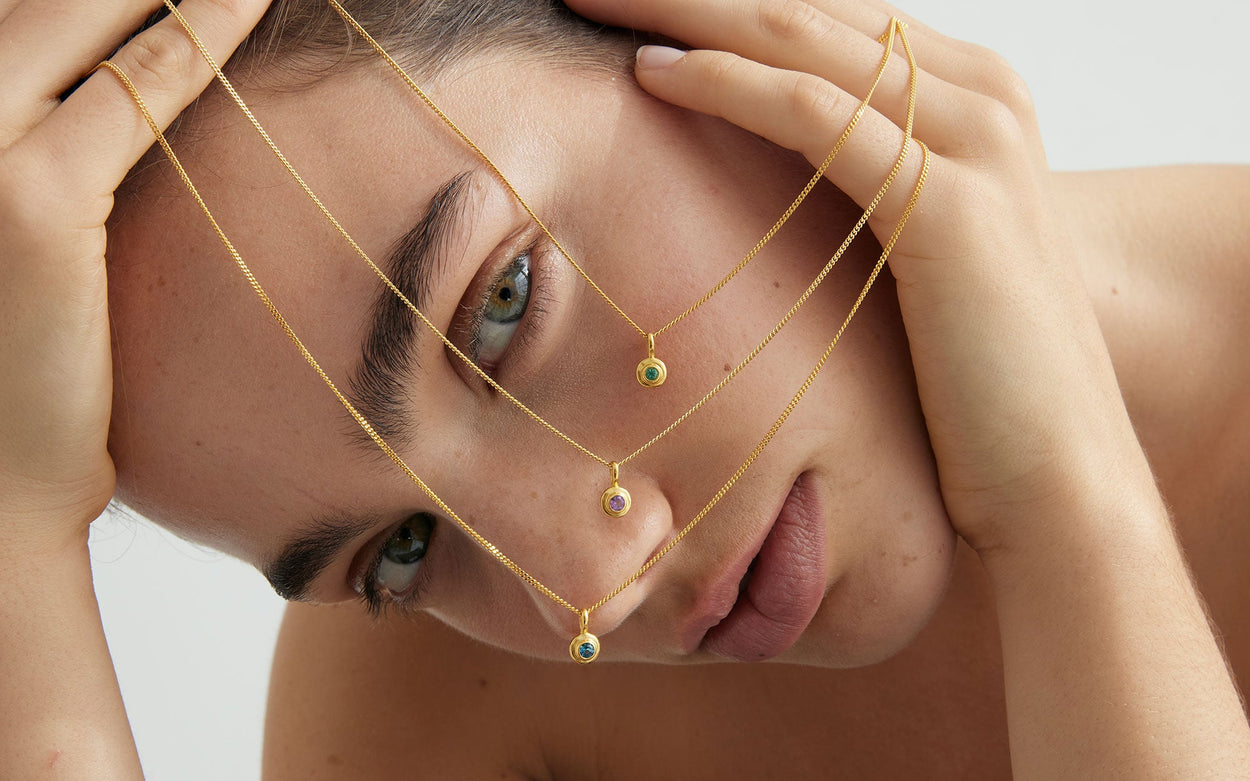 BIRTHSTONE NECKLACE (18K GOLD VERMEIL) IMAGE 5