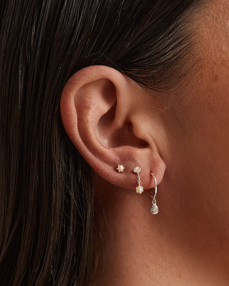 PETITE PEARL STUDS (STERLING SILVER) IMAGE 2