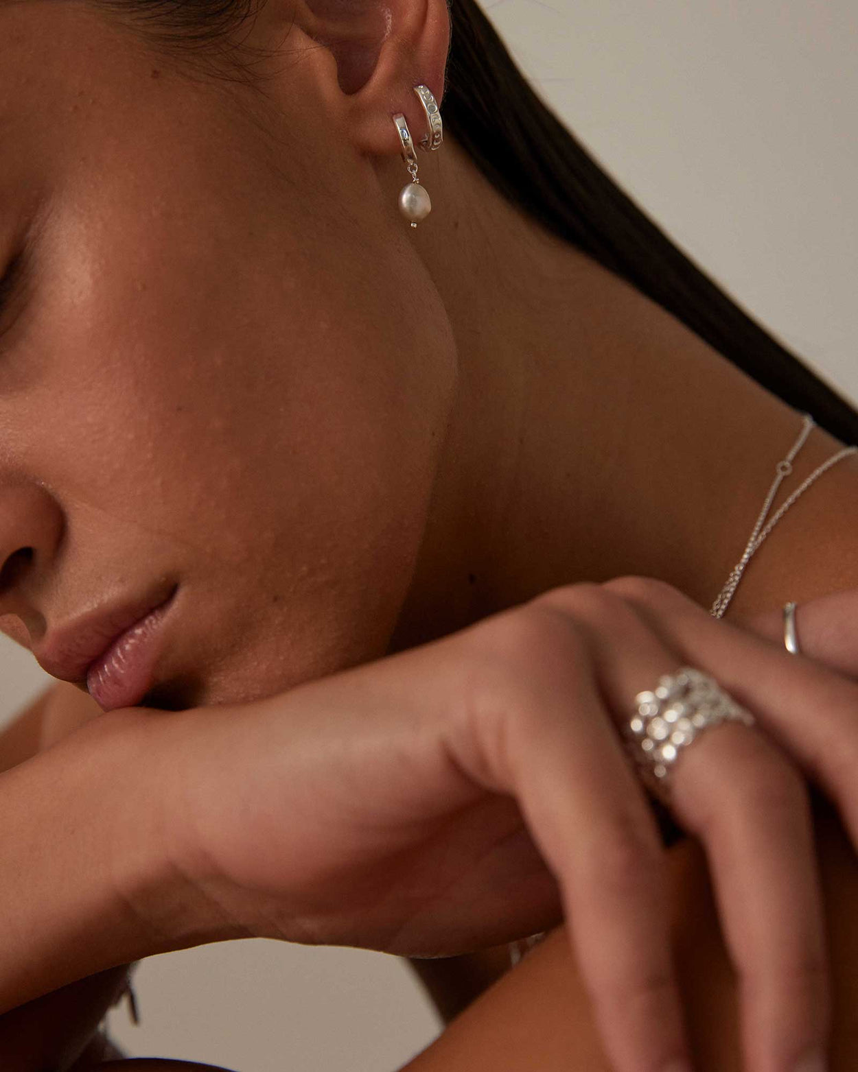 SOLSTICE HOOPS (STERLING SILVER) IMAGE 2