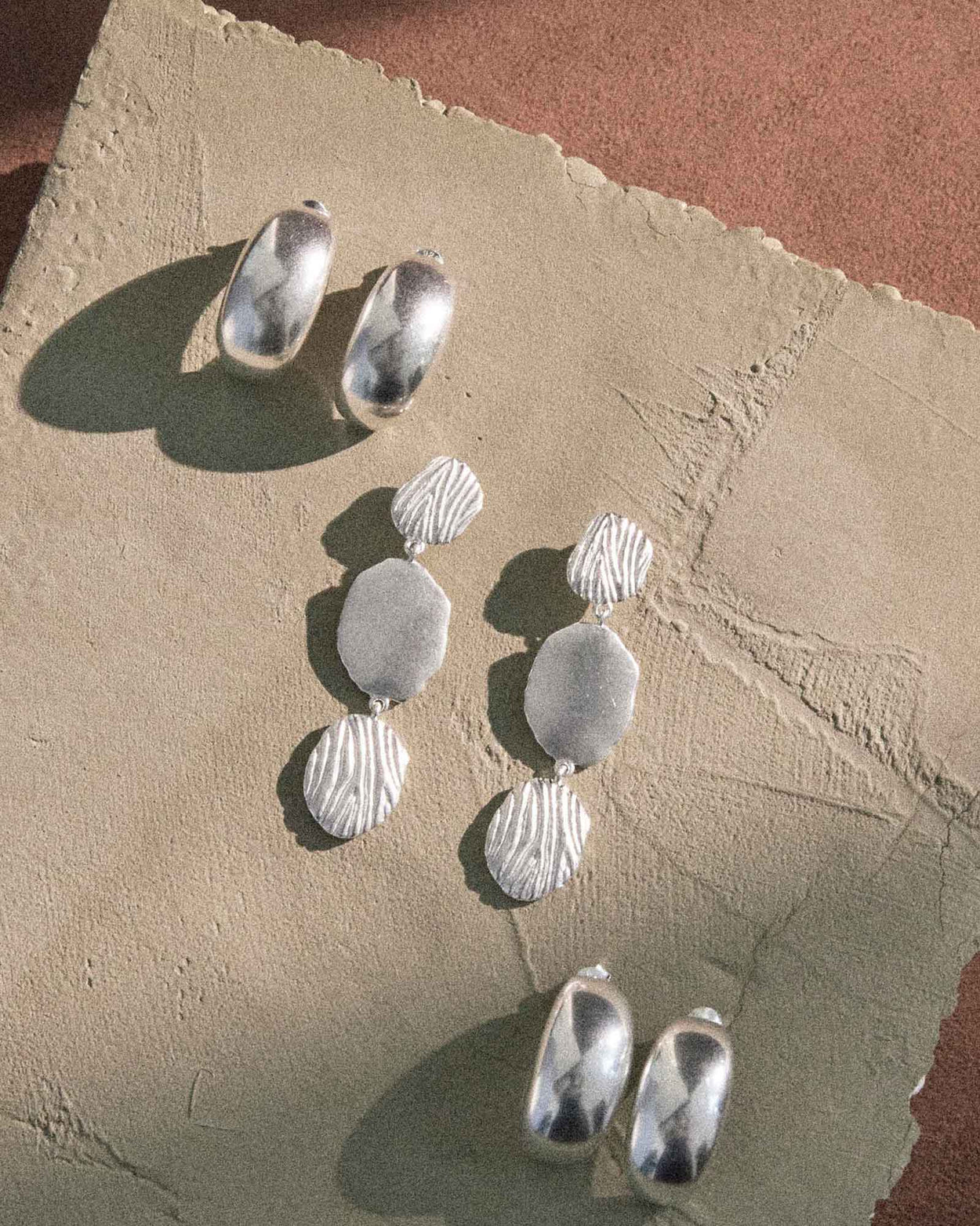 REFLECTION EARRINGS (STERLING SILVER) IMAGE 3