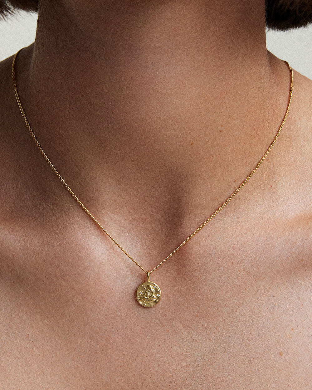 AQUARIUS PETITE ZODIAC NECKLACE (18K GOLD VERMEIL) IMAGE 2