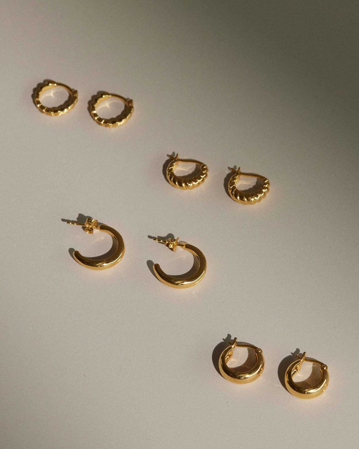 GUIDING STAR ETCHED HOOPS (18K GOLD PLATED) IMAGE 4