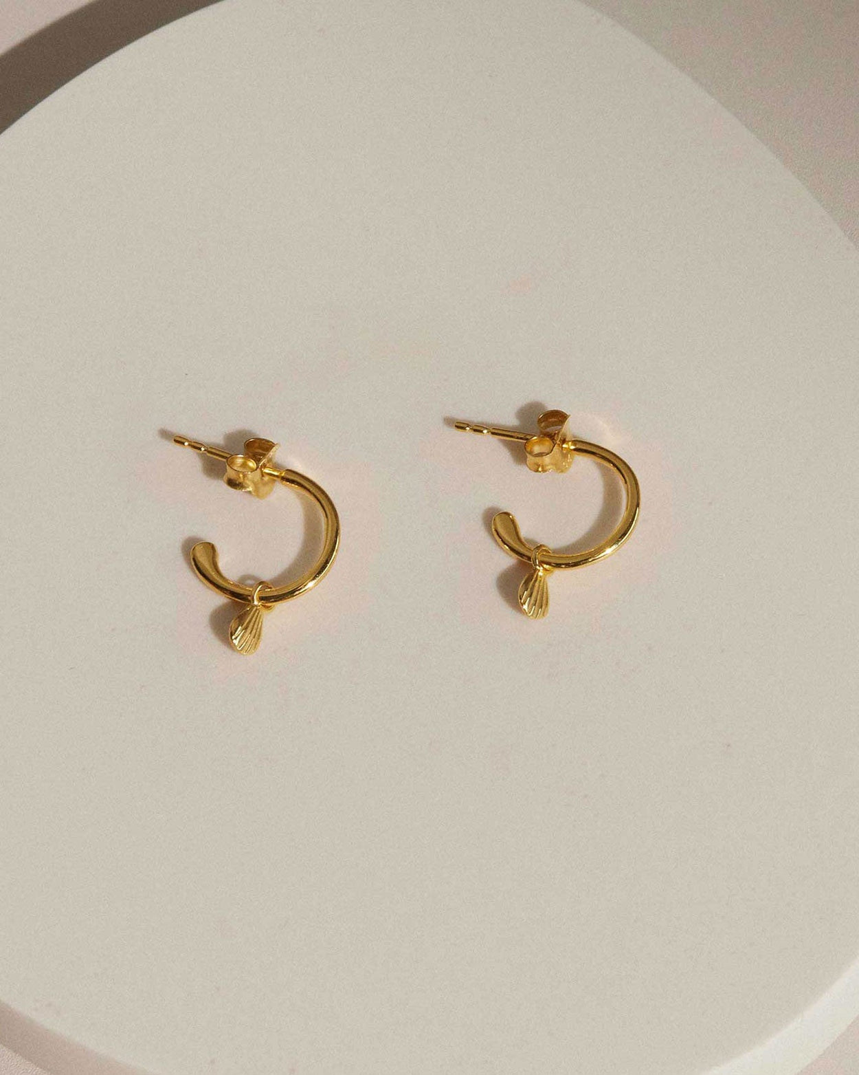 BLOOM DROP HOOPS (18K GOLD PLATED) IMAGE 4