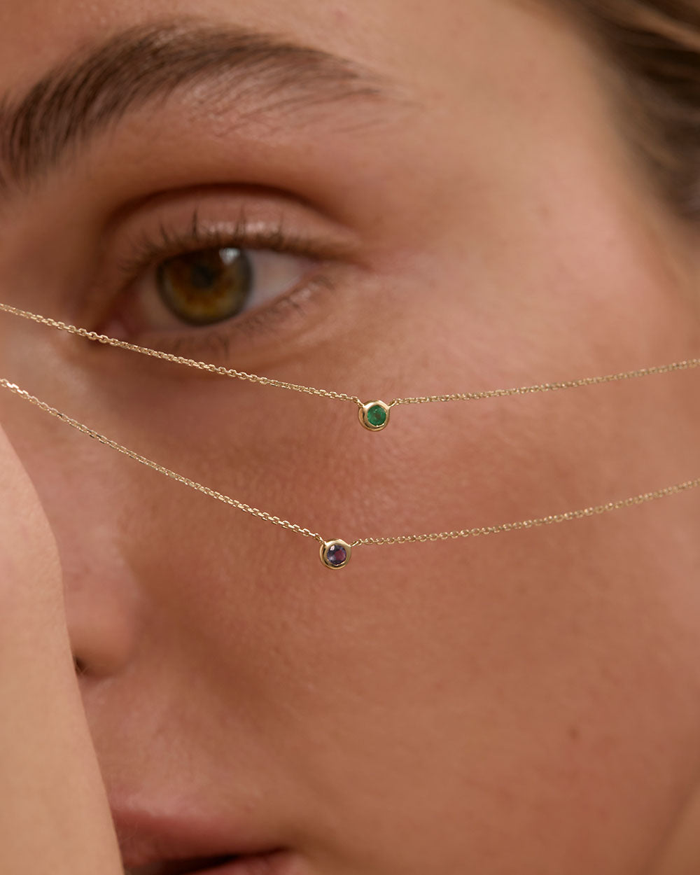 PETITE BIRTHSTONE NECKLACE (9K GOLD) IMAGE 3