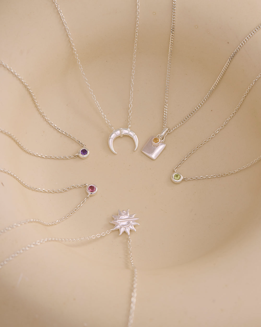 ENGRAVABLE BIRTHSTONE NECKLACE (STERLING SILVER) IMAGE 4