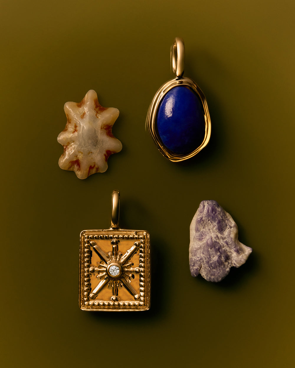 LUMINOUS LAPIS CHARM (9K GOLD) IMAGE 3