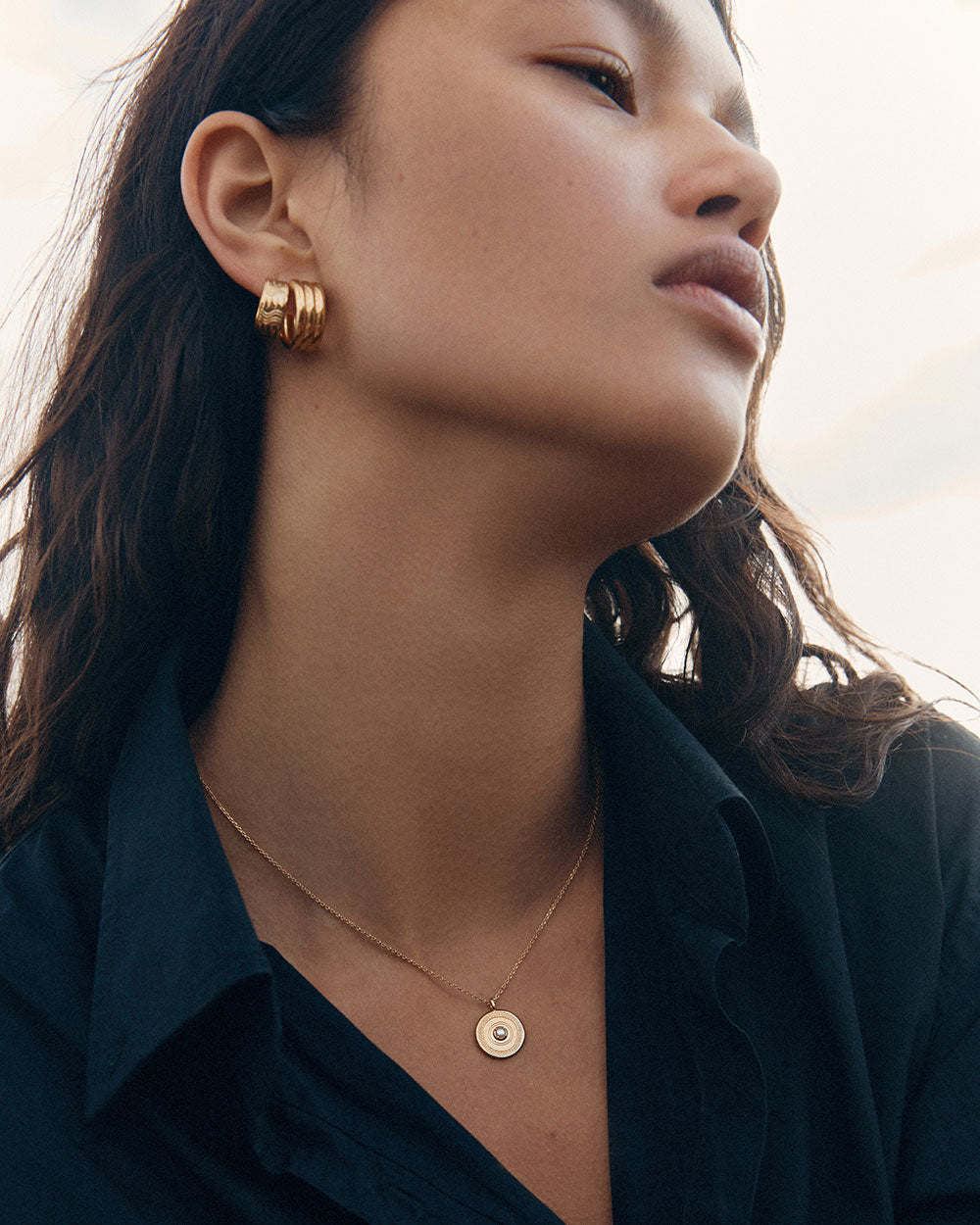 GLISTEN HOOPS (18K GOLD PLATED) IMAGE 2