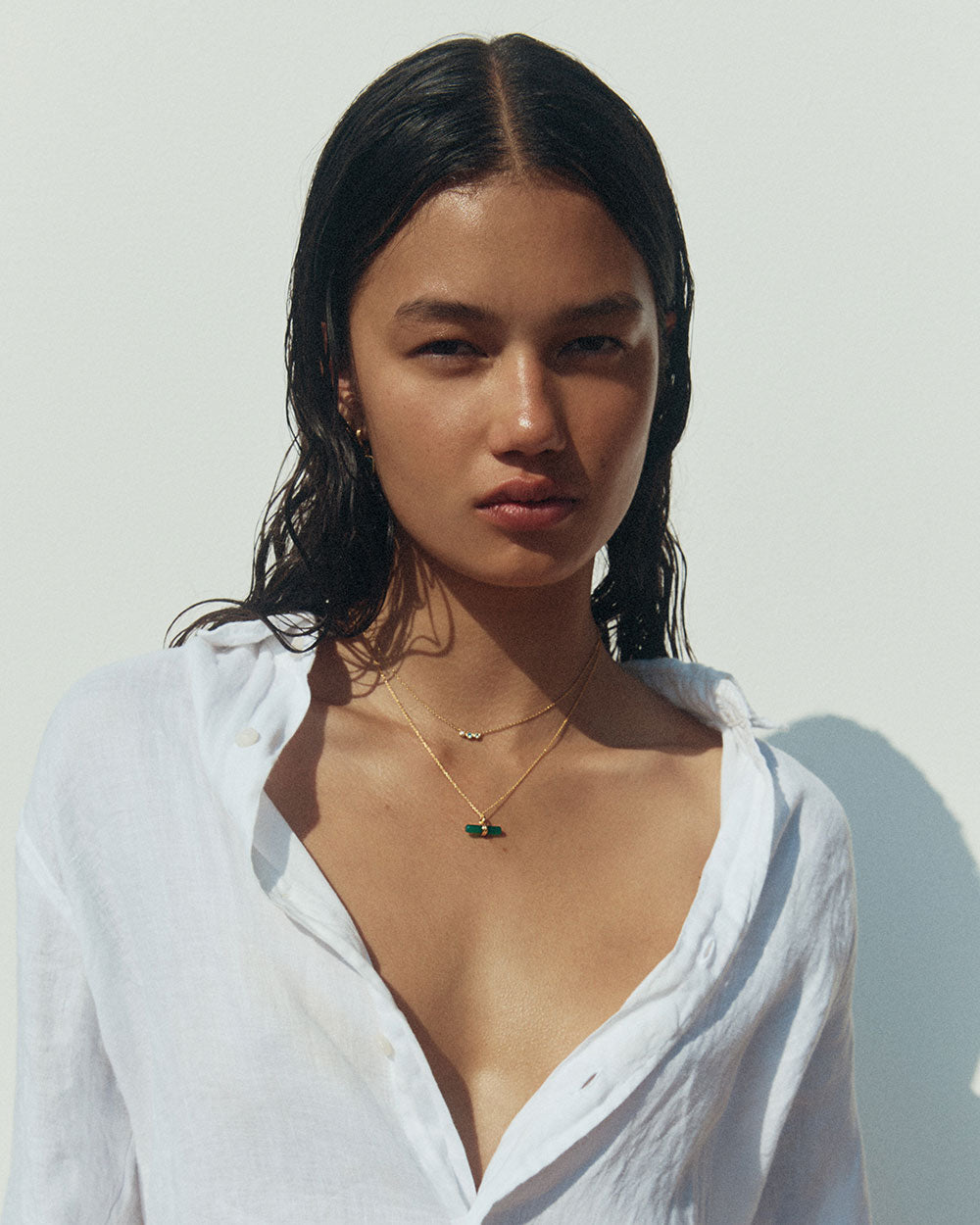 MALACHITE HOOPS (STERLING SILVER) IMAGE 5