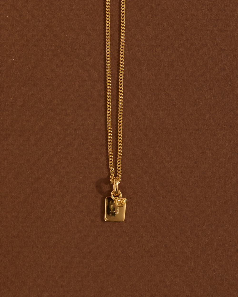 ENGRAVABLE BIRTHSTONE NECKLACE (18K GOLD VERMEIL) IMAGE 4