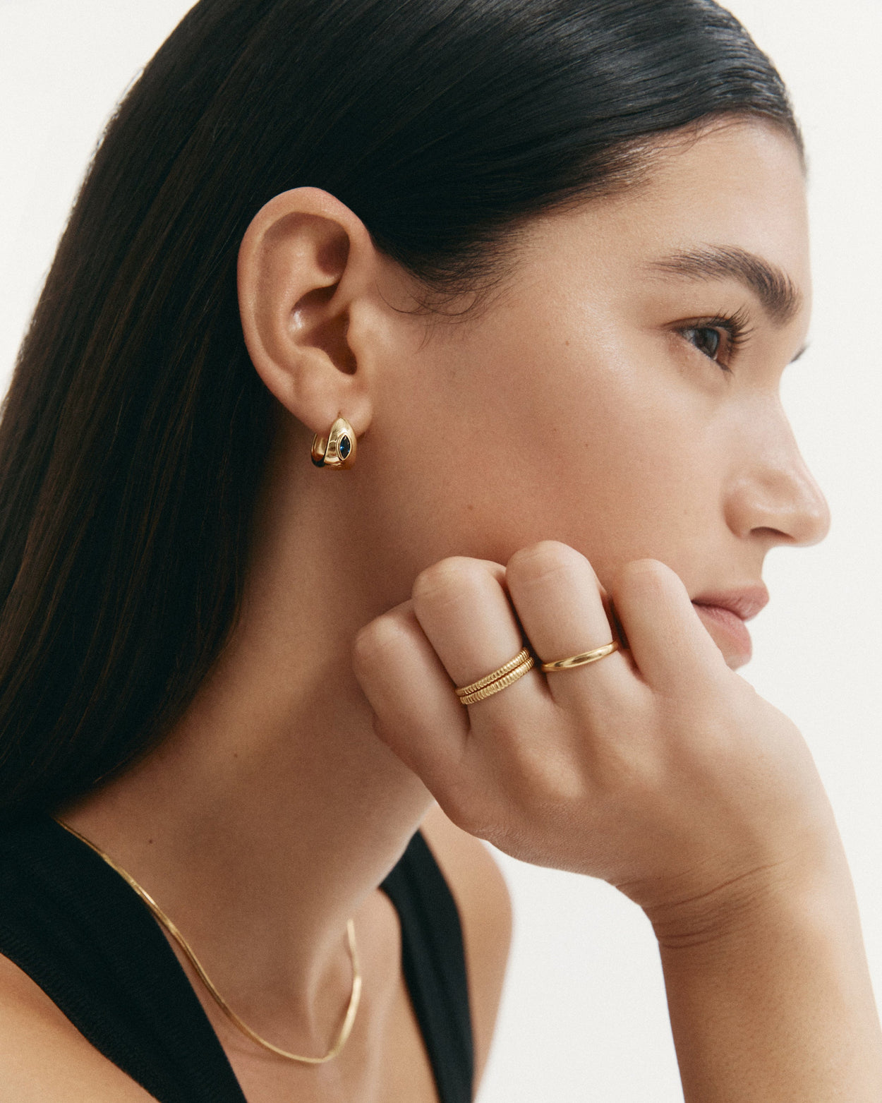 INK HOOPS (18K GOLD PLATED) IMAGE 2