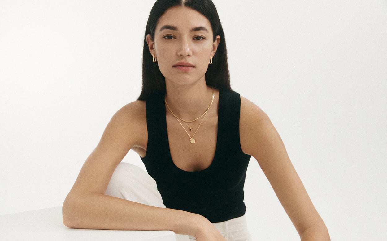 INDIGO COIN NECKLACE (18K GOLD VERMEIL) IMAGE 5