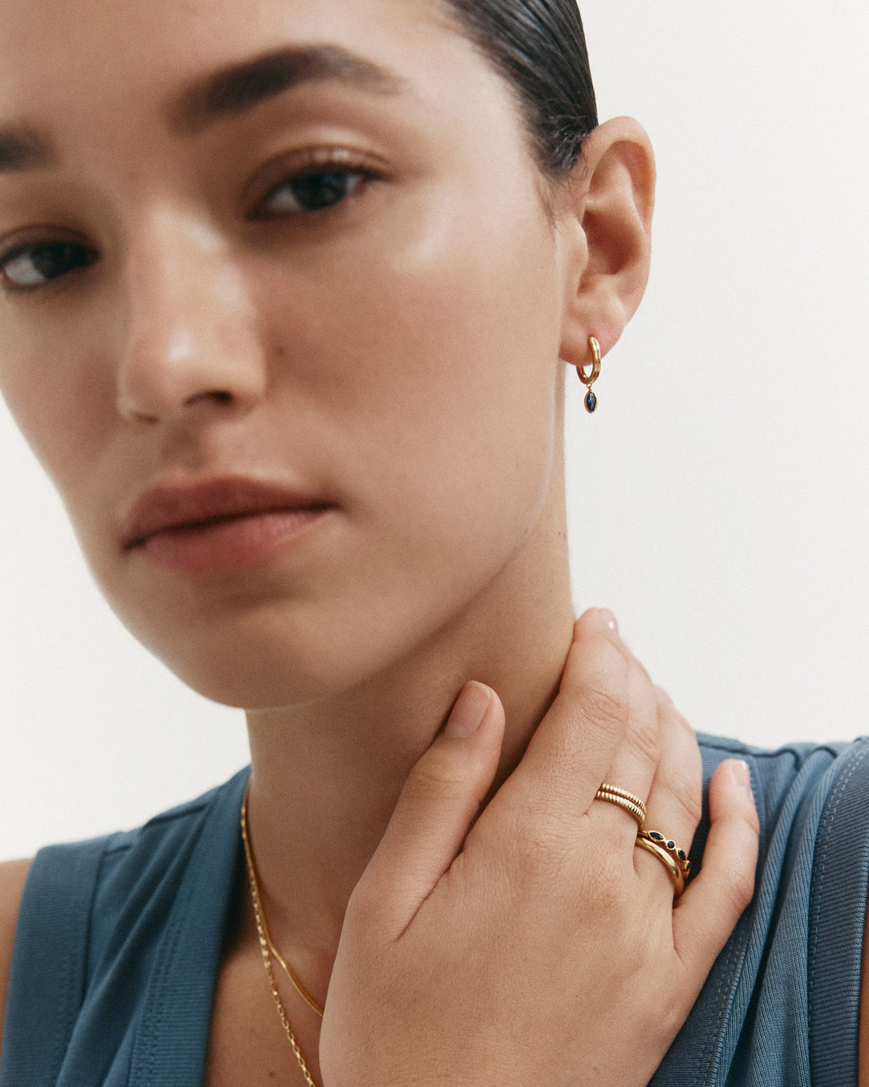 INK DROP HOOPS (18K GOLD PLATED) IMAGE 2