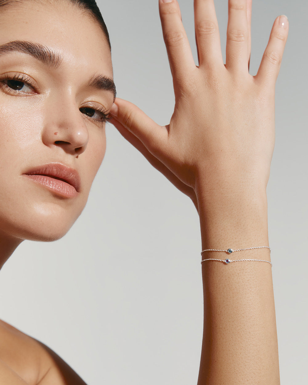 PETITE BIRTHSTONE BRACELET (STERLING SILVER) IMAGE 2