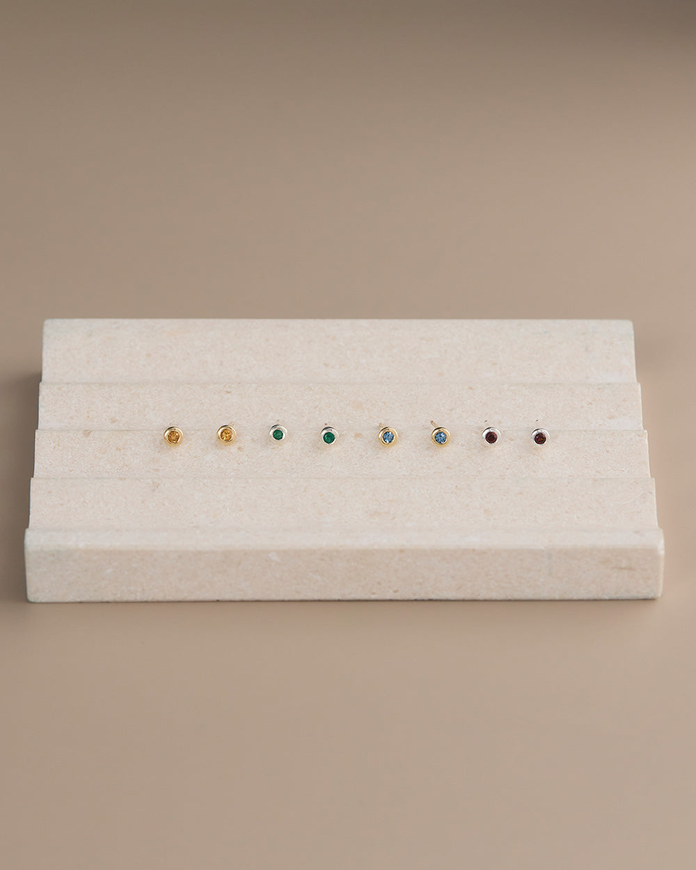 PETITE BIRTHSTONE STUDS (9K GOLD) IMAGE 5