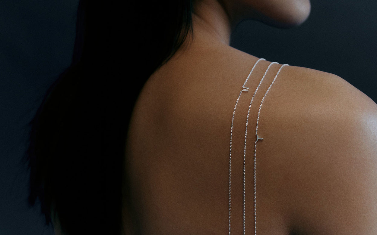 PETITE INITIAL NECKLACE (STERLING SILVER) IMAGE 7