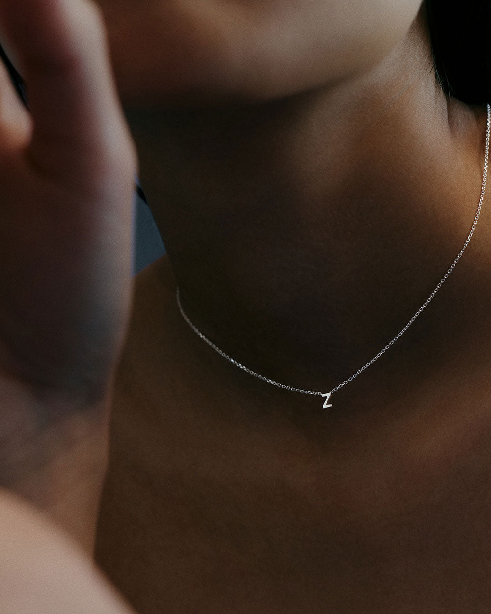 PETITE INITIAL NECKLACE (STERLING SILVER) IMAGE 3