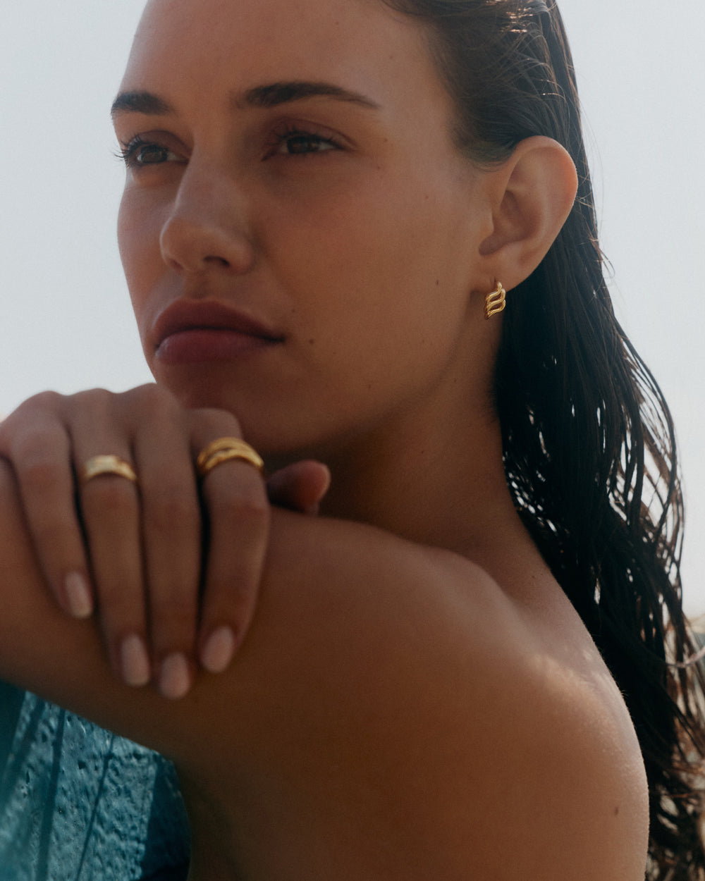 ARISE OVERSIZED STUDS (18K GOLD PLATED) IMAGE 2