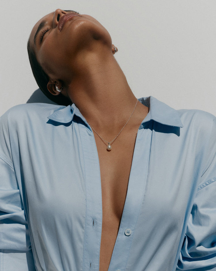 MARIS PEARL NECKLACE (STERLING SILVER) IMAGE 2